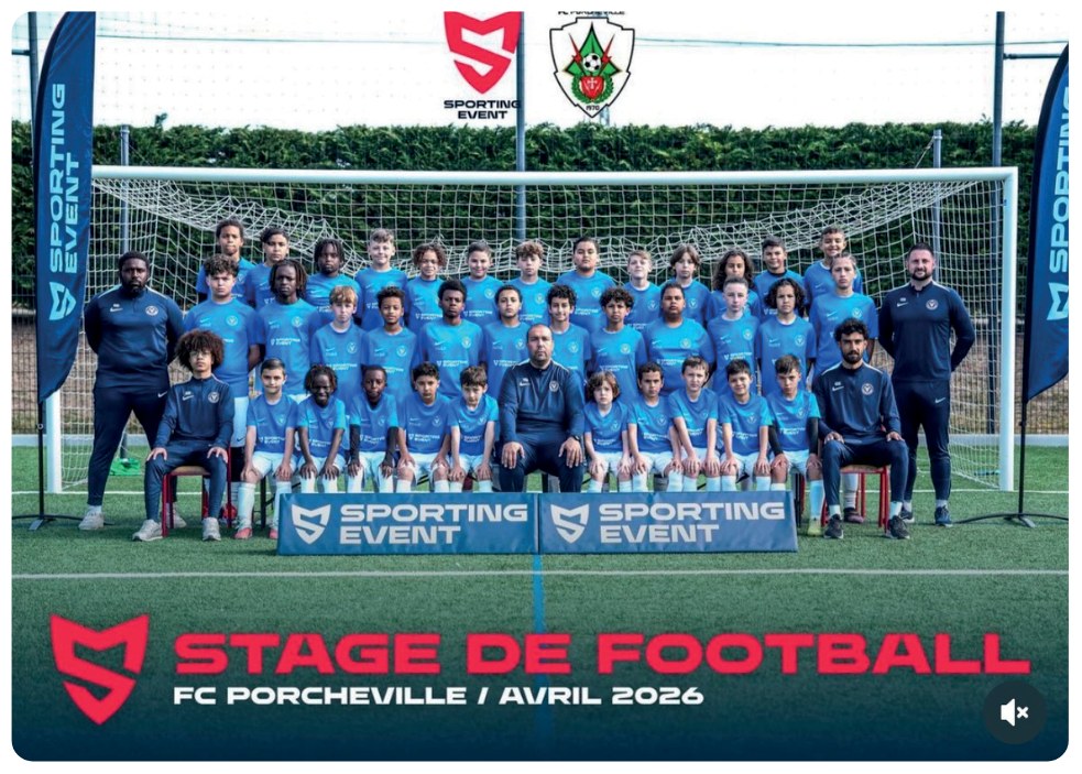 Groupe du stage de football de Porcheville en avril 2026